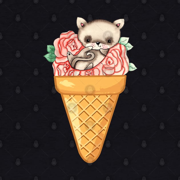 CAT ICE CREAM - THE ANIMAL  FOOD COLLECTION - FUN CAT  ICE CREAM DESIGNS by iskybibblle